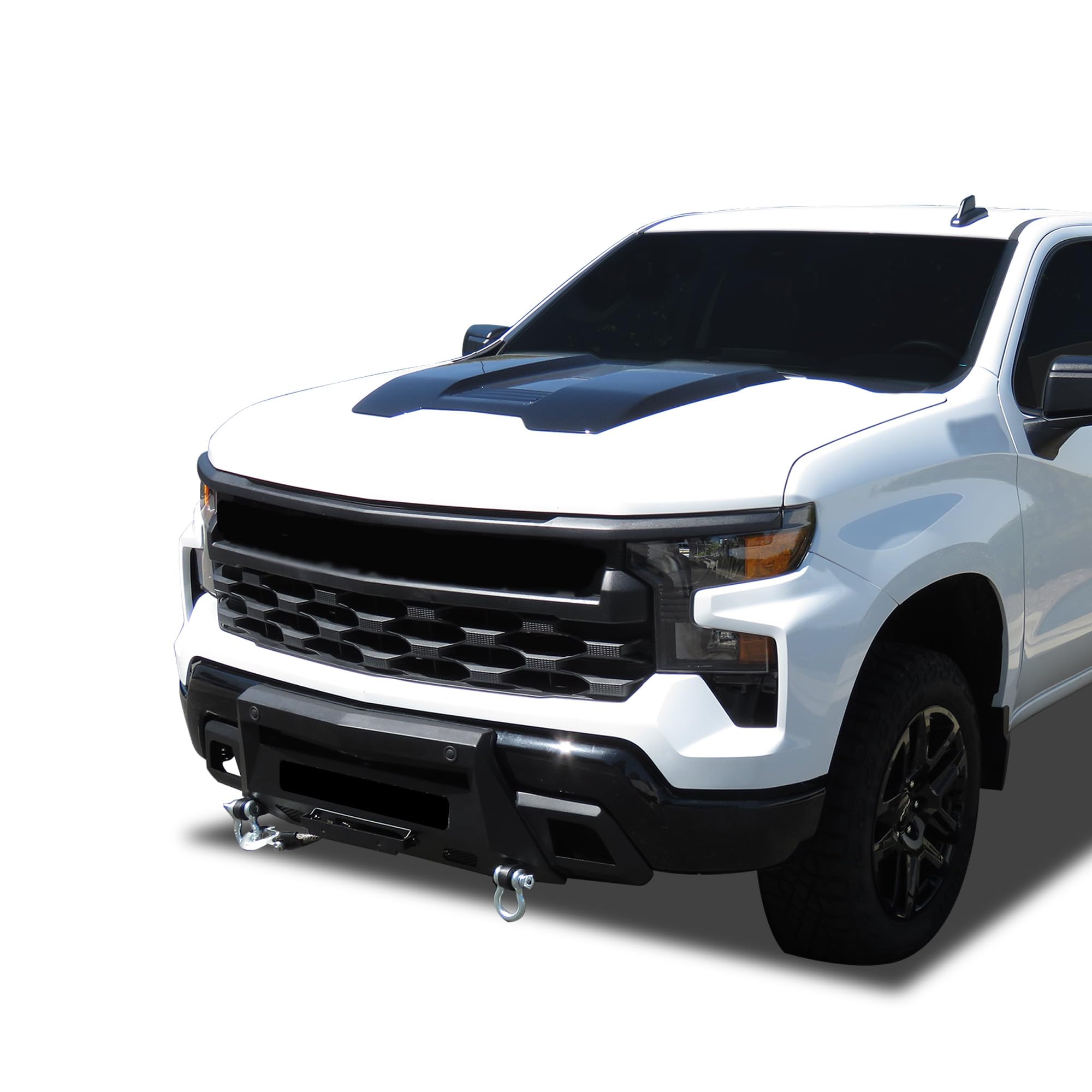 Heavy Duty Black Horse Armour III Front Winch Bumper Black (Excl. 2022 1500 LTD, ZR2,Diesel, 4-Cylinder Turbo Gas and models with super cruise system) Compatible with 2022-2024 Chevrolet Silverado 1500