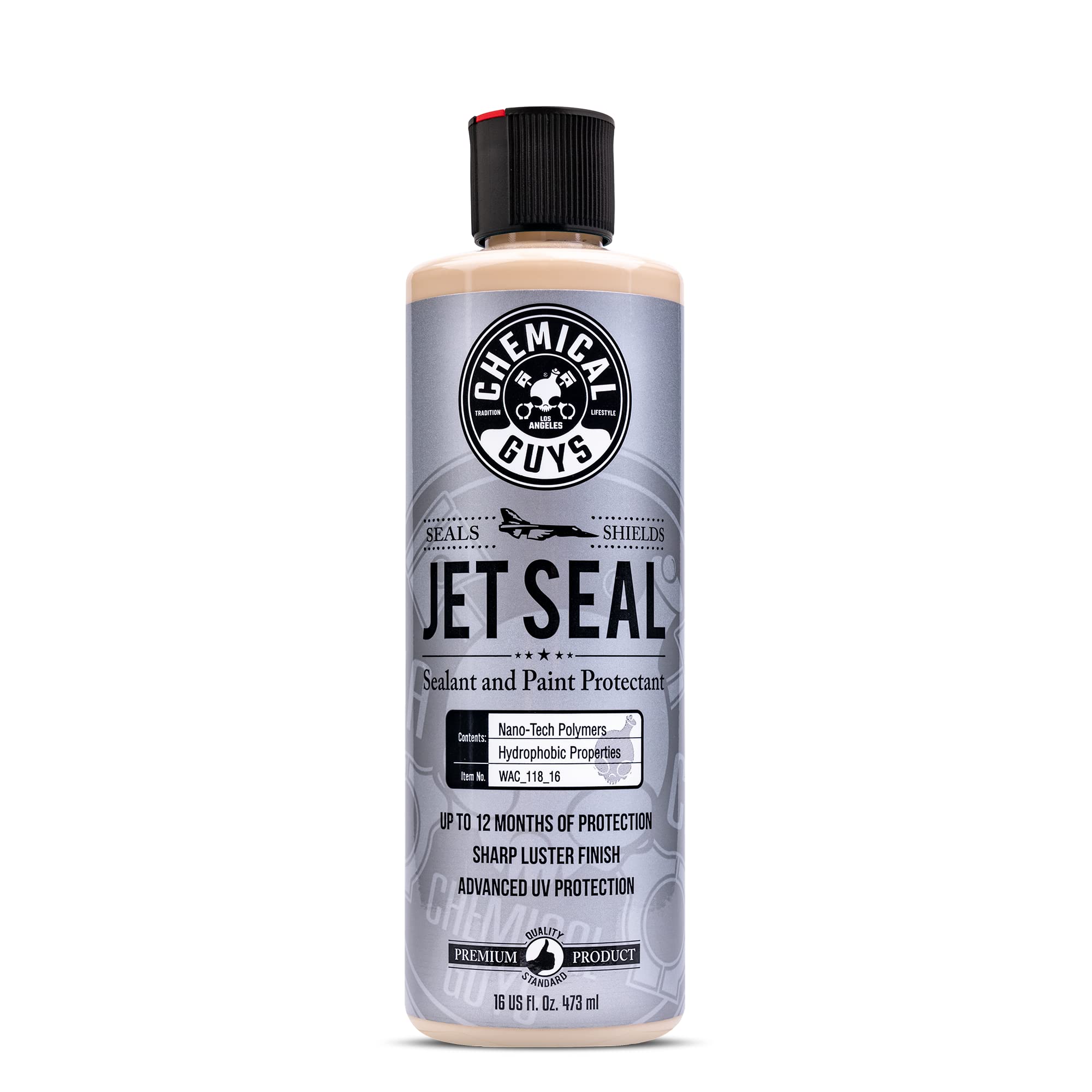 Chemical Guys JetSeal Paint Protectant & Anti-Corrosion Sealant - Advanced Car Sealant for Trucks, Motorcycles, SUVs & RVs, Provides Durable Protection & High Gloss Finish, 16 oz