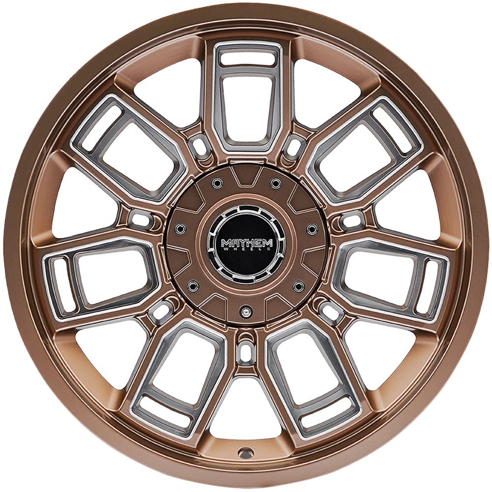 Ordinance Mayhem 8118 Black Wheel with Matte Bronze/Milled (20 x 9. inches /5 x 127 mm, 0 mm Offset)