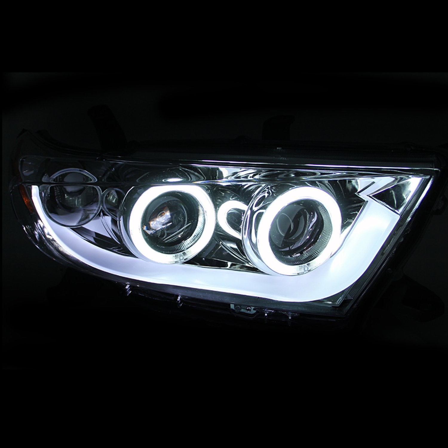 Projector Headlight AnzoUSA 111261 Chrome/Clear/Amber for Toyota Highlander