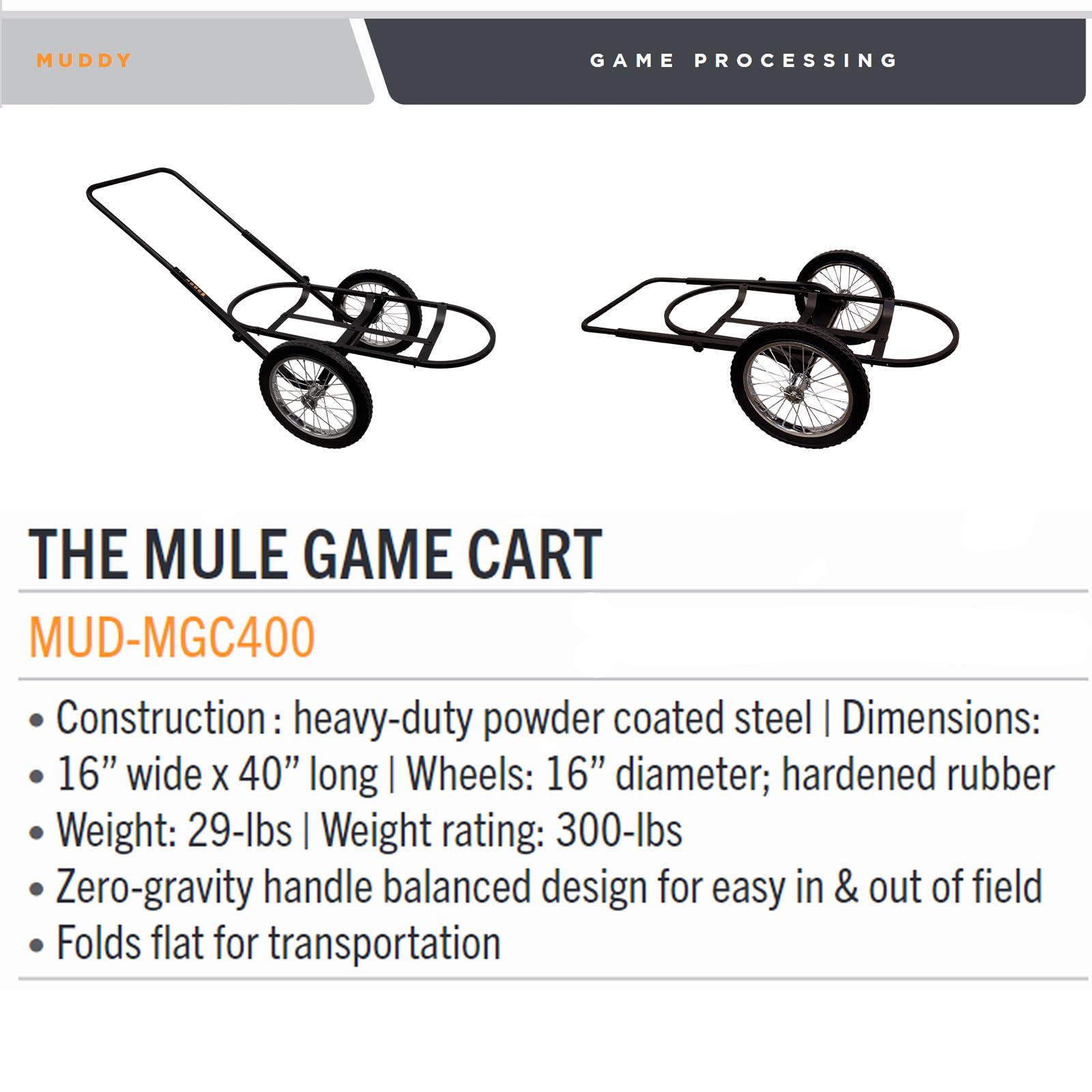 MULE Muddy Game Cart Steel