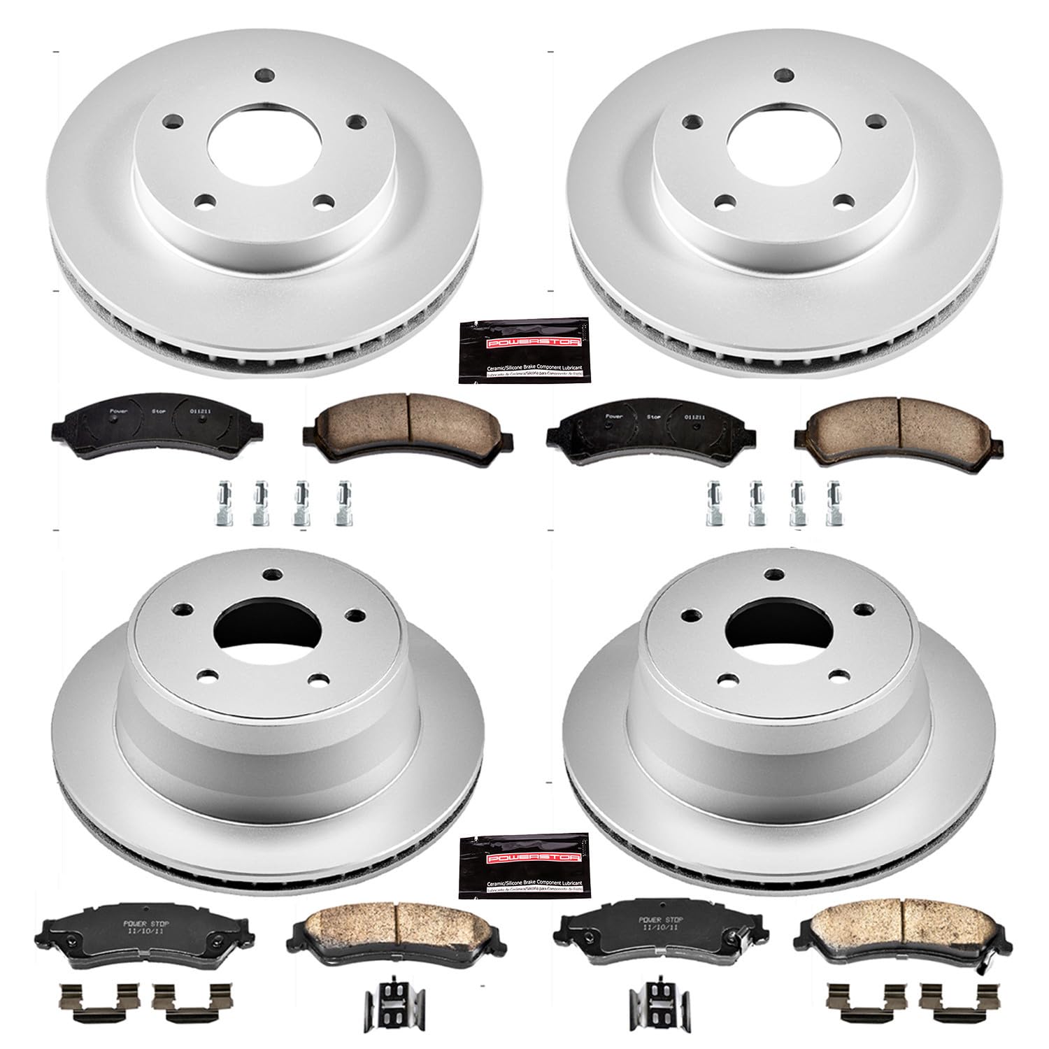 Power Stop CRK2005 Brake Rotor & Coated Ceramic Brake Pads- front & rear For Chevrolet Blazer, Chevrolet S10, GMC Jimmy, GMC Sonoma, Isuzu Hombre, Oldsmobile Bravada [Model Specific]