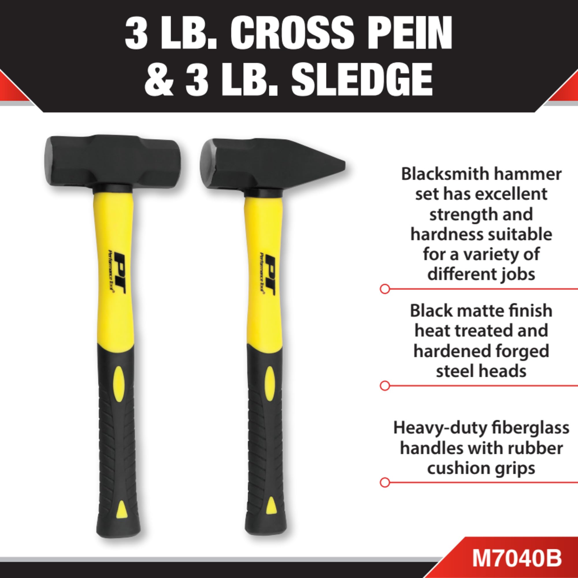 3-Pound Cross Pein and Performance Tool M7040B 3-Pound Sledge Combination