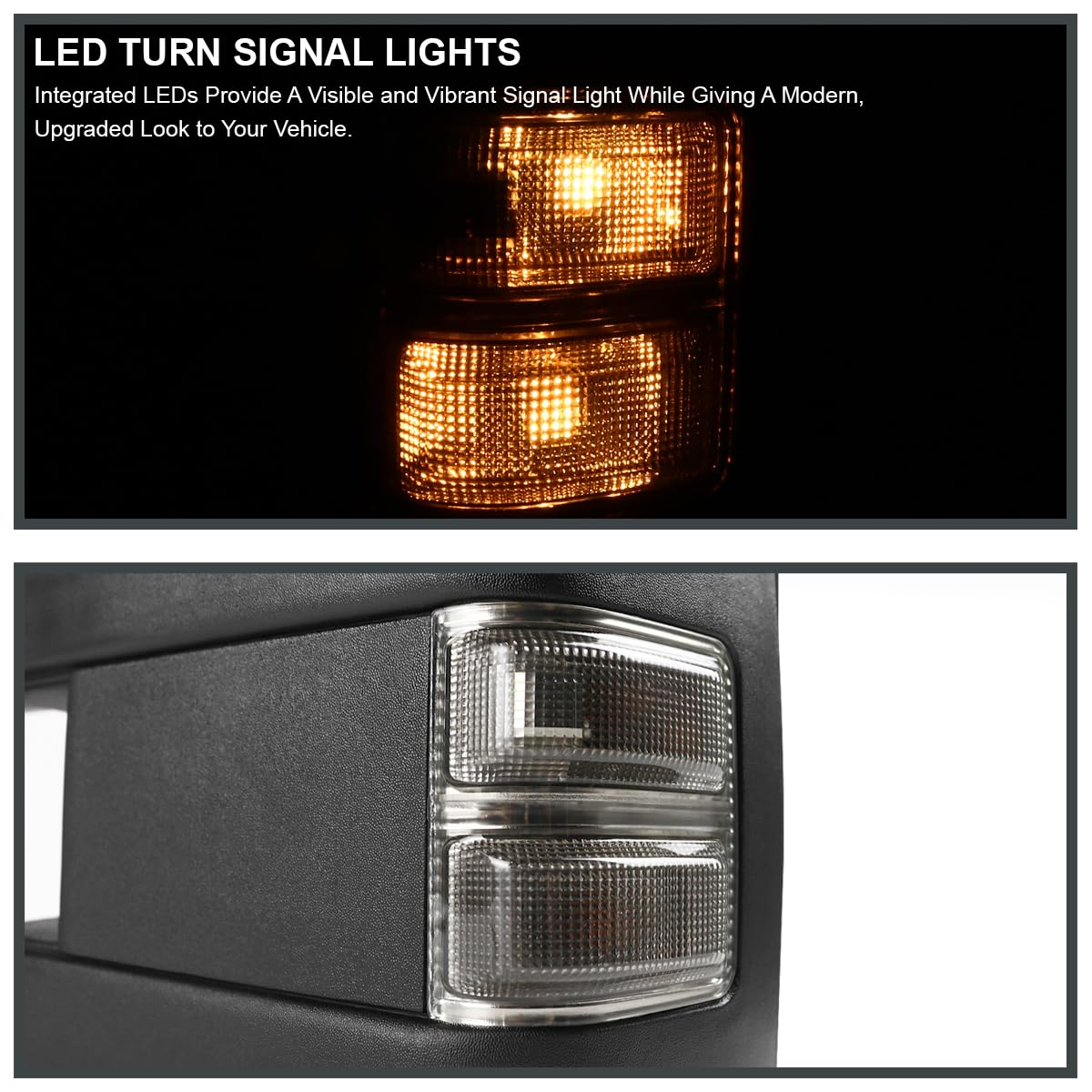 Spec-D Tuning Heated Power Towing Mirrors w/Smoke LED Signal Compatible with 2008-2016 Ford F250 F350 F450 Super Duty Left + Right Pair