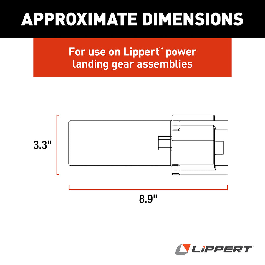 Tuson Replacement Lippert Power Landing Gear Heavy-Duty Motor for 5th Wheel RV, 6,500-lbs. Rated, 3.3" x 8.9", Easy to Install Electric Assembly - 196308