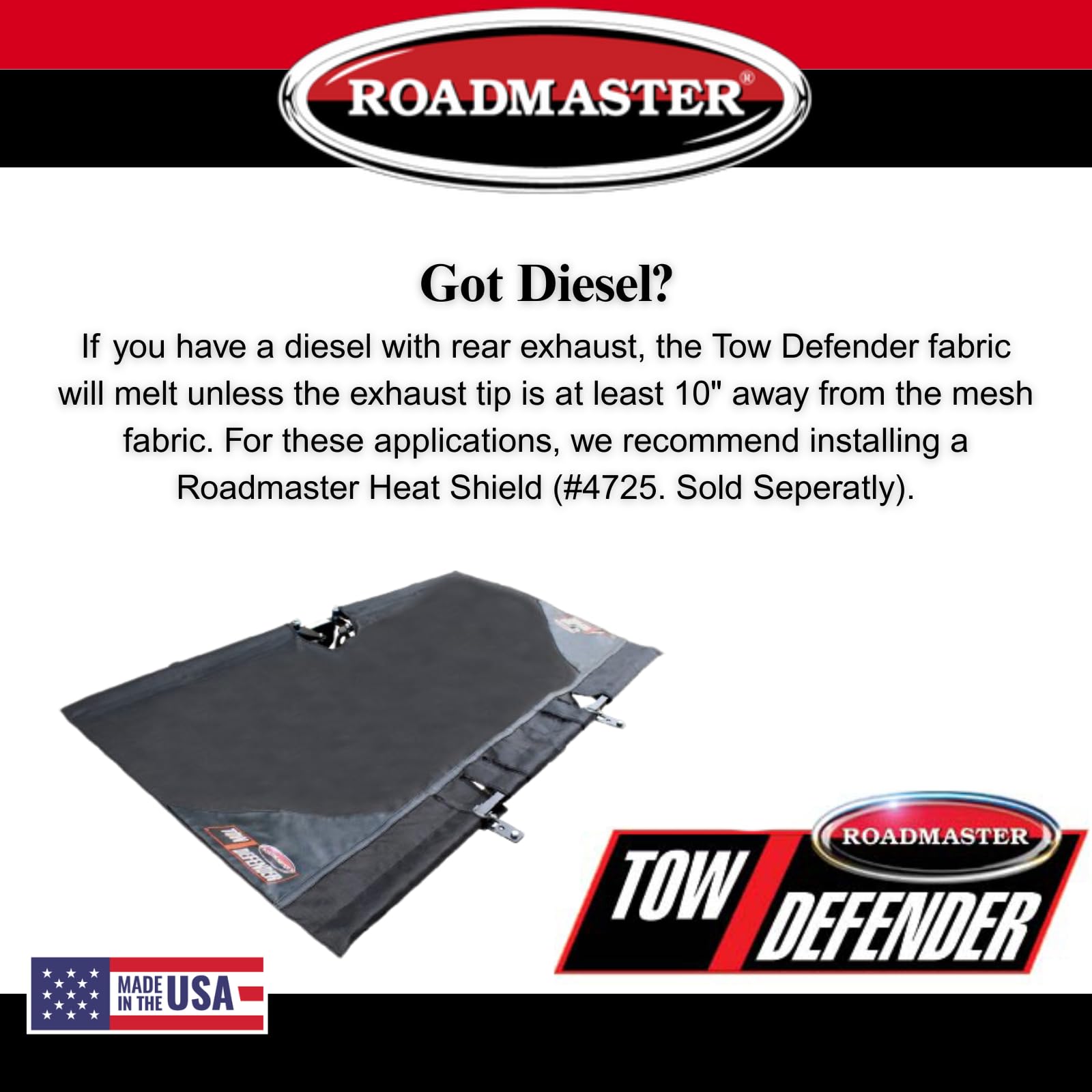 Tow Defender Roadmaster 4750 Rock Shield fits Direct Connect and Blue Ox/Demco Baseplates | Maximum Protection | Easy Installation | Lightweight and Compact | Made in The USA