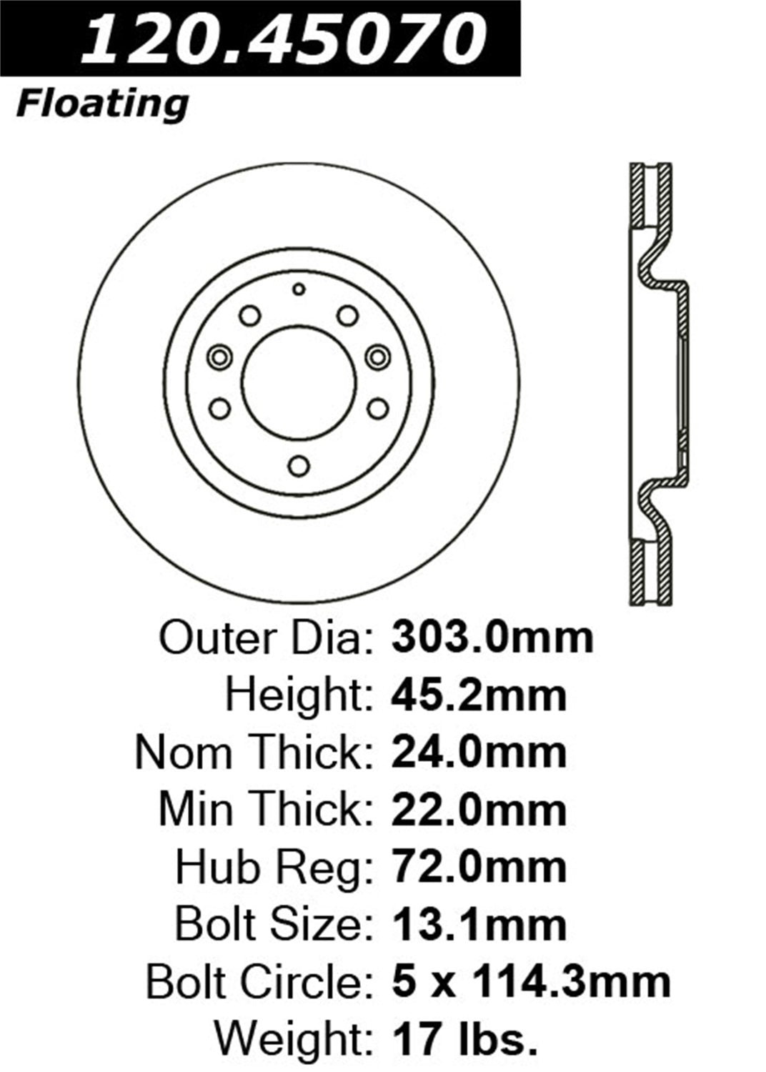 Sport Drilled/Slotted Brake Rotor StopTech 127.45070R (Front Right), 1 Pack