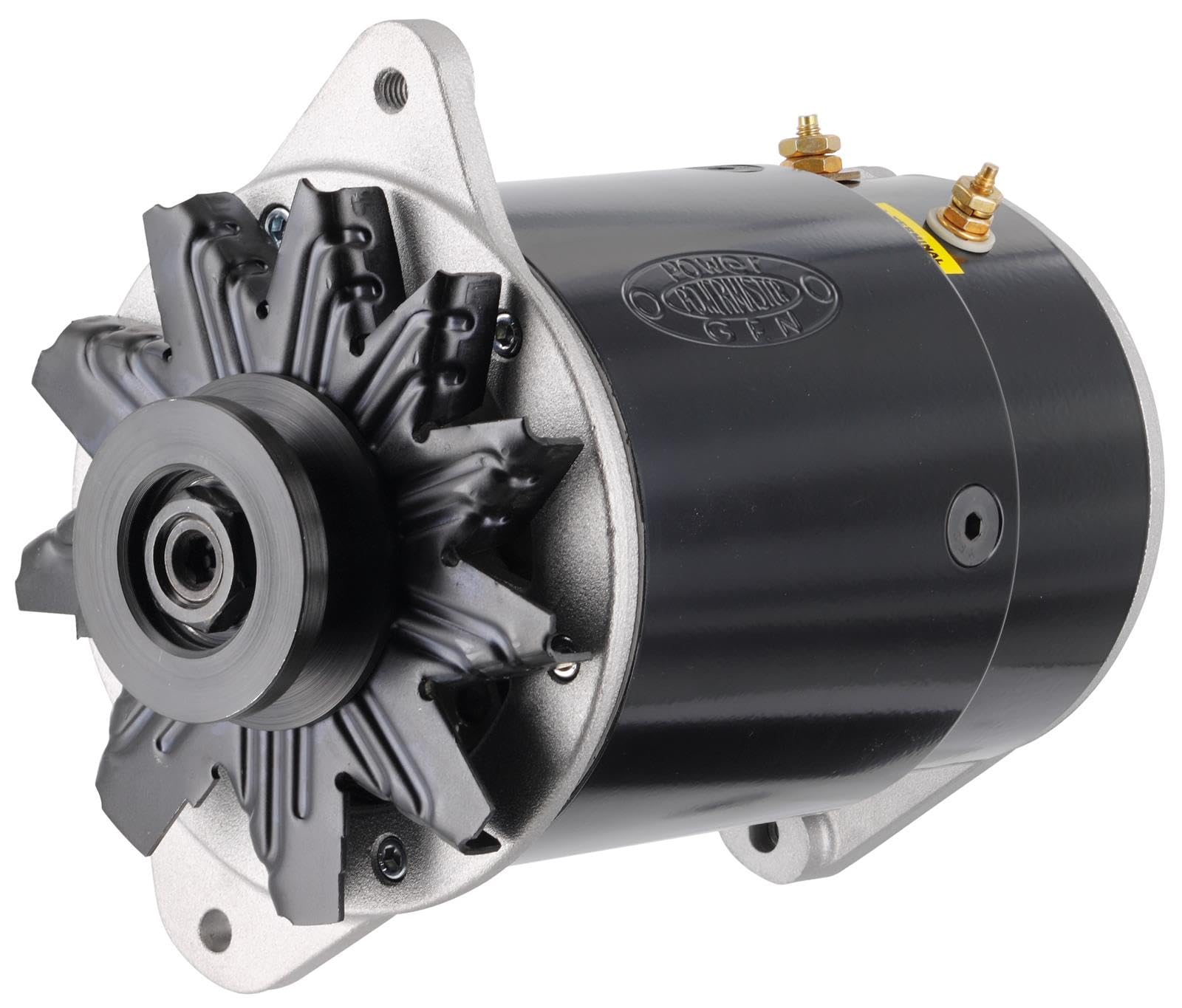 PowerGEN Powermaster GM Short Black 60A 6V Neg Grd w/Pulley for 3/8" Belt
