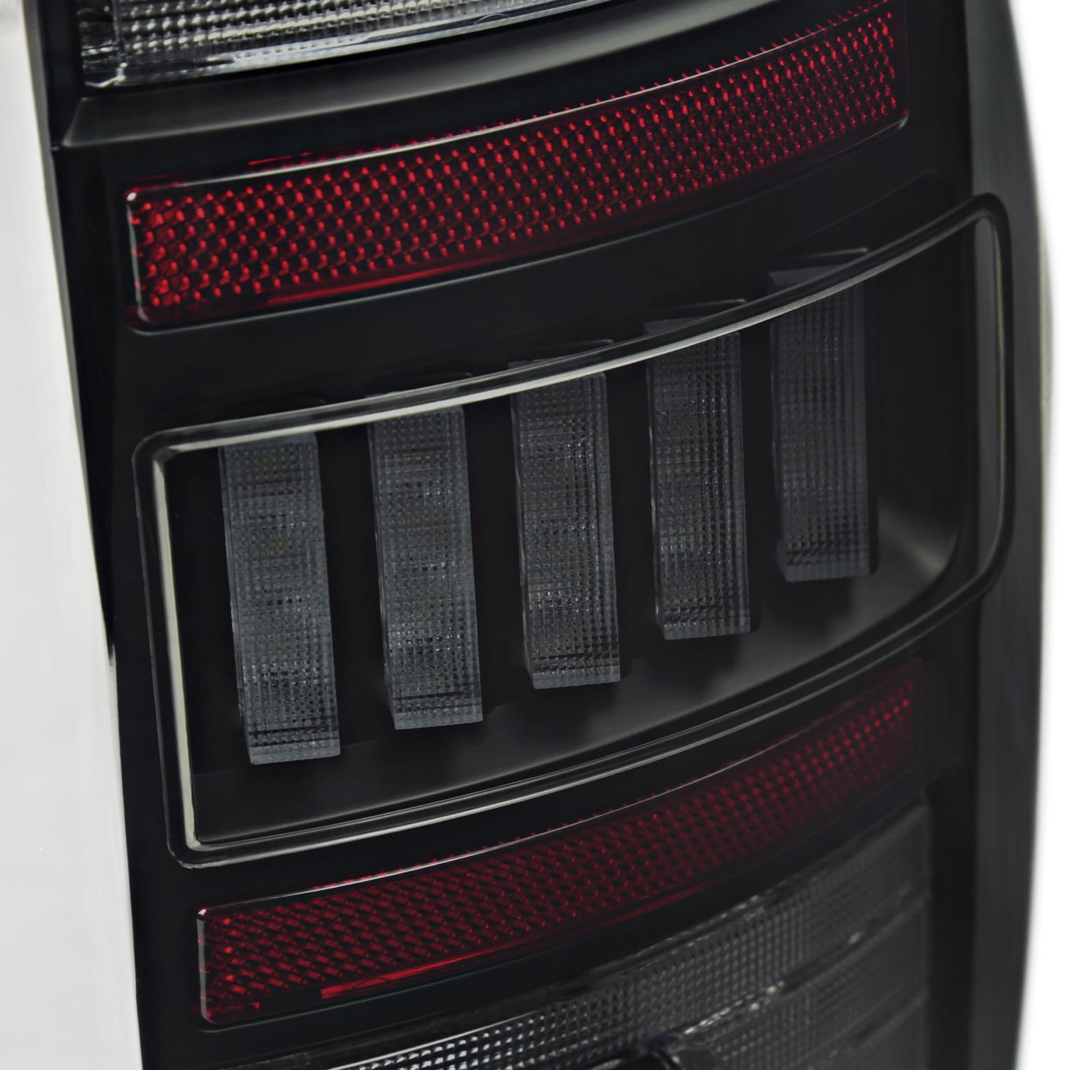 Black Smoke Tail Lights w/White LED SPEC-D TUNING Compatible with 2007-2008 Dodge Ram 1500/2500 / 3500, Left + Right Pair Assembly