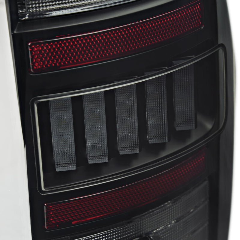 Black Smoke Tail Lights w/White LED SPEC-D TUNING Compatible with 2007-2008 Dodge Ram 1500/2500 / 3500, Left + Right Pair Assembly