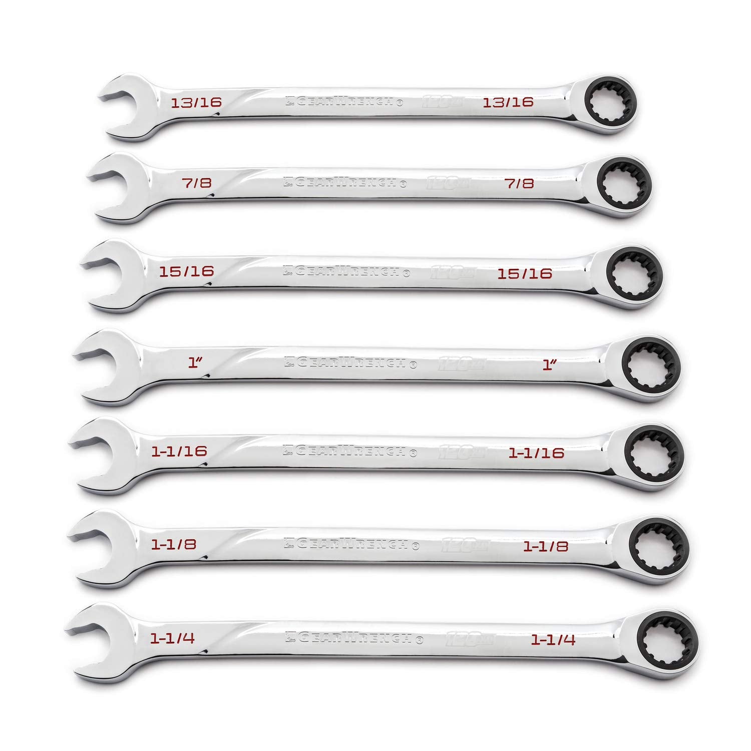 7 Pc. GEARWRENCH 120XP Universal Spline XL Ratcheting Combination Wrench Set, SAE - 86452