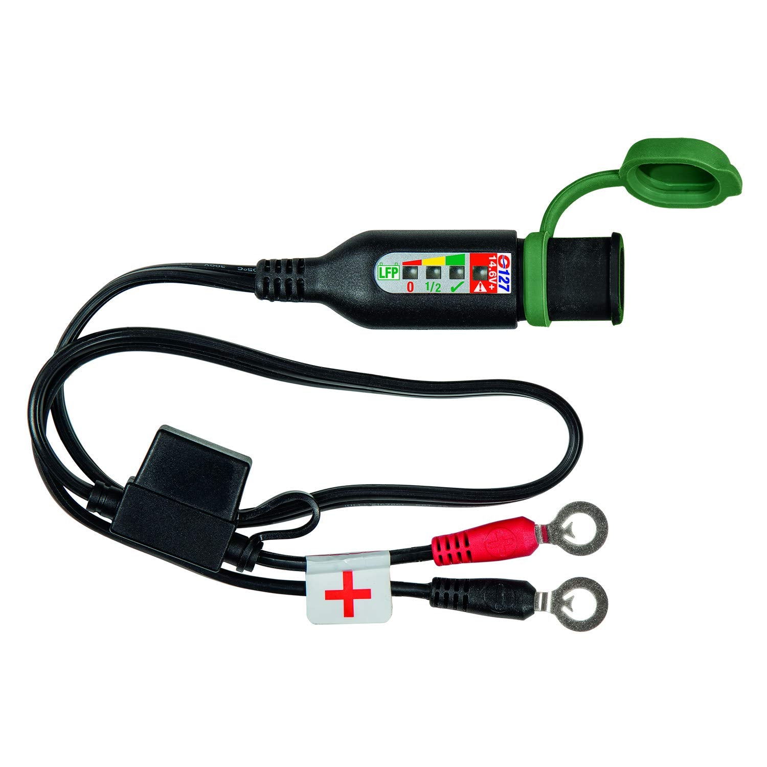 Optimate Monitor O-127JAR Battery Lead Permanent Power Sport with Integrated Battery Status/Charge System Monitor for 12.8/13.2V Lithium