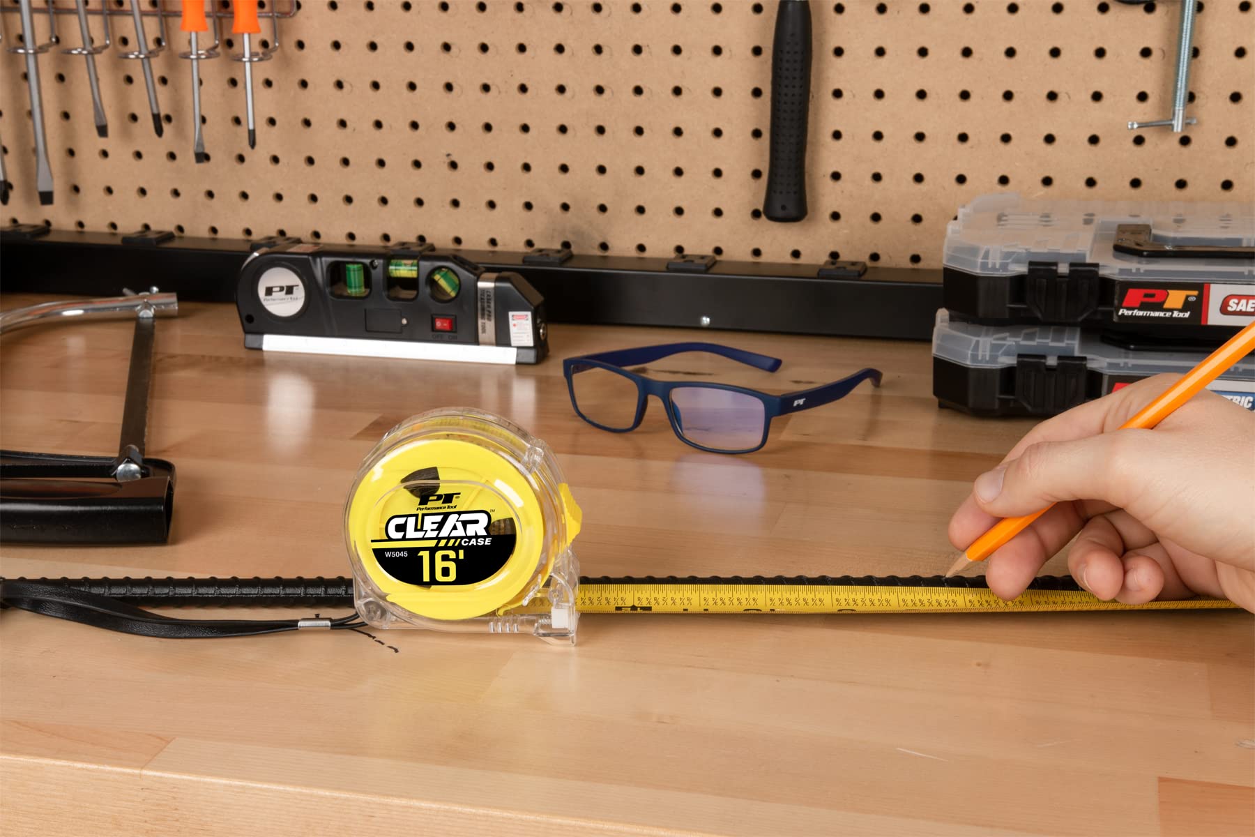W5045 Performance Tool 16' X 1-Inch Clear Tape Measure