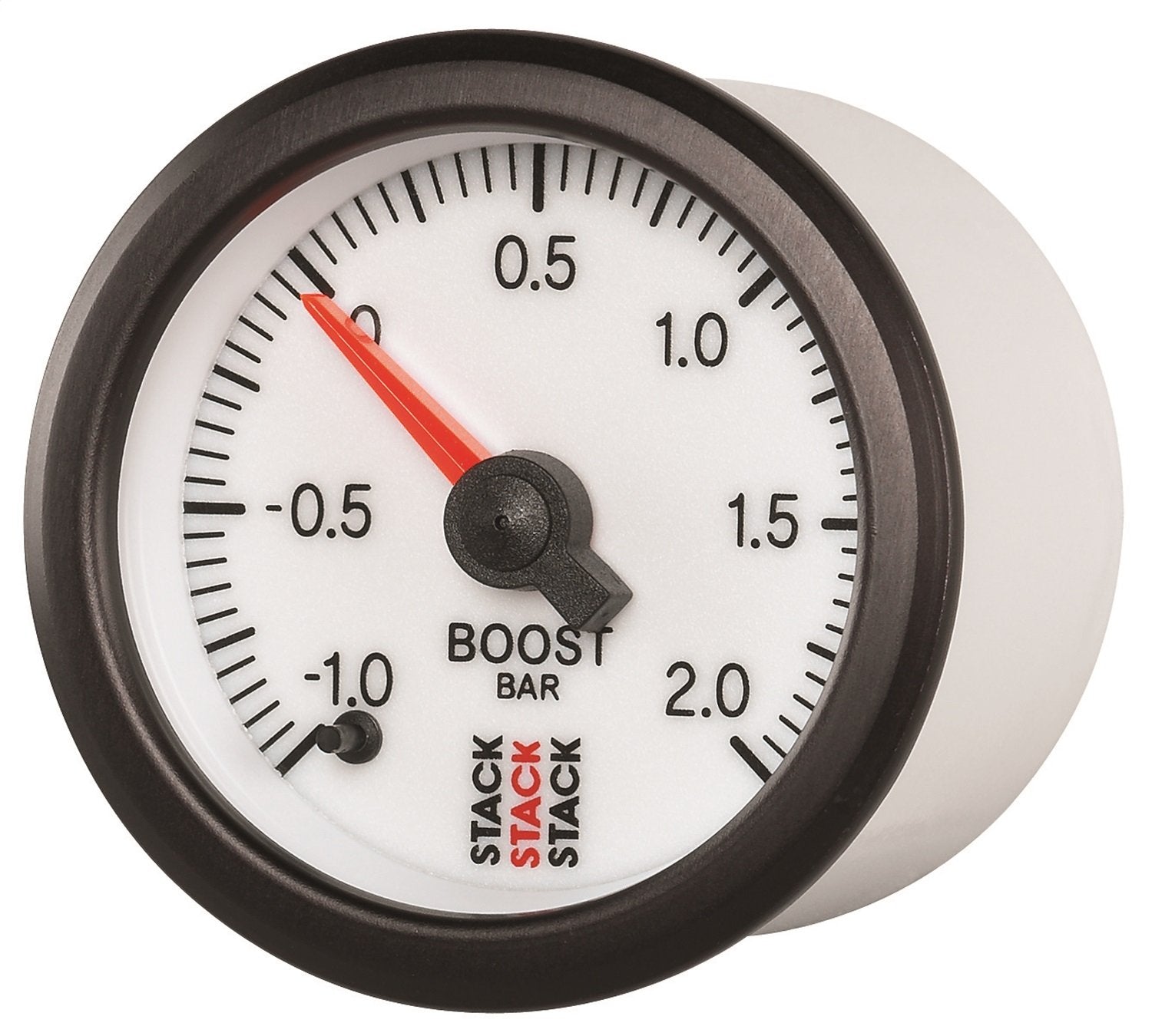 52mm Stack ST3361 White -1 to +2 Bar Universal T-Fitting Professional Stepper Motor Boost Pressure Gauge