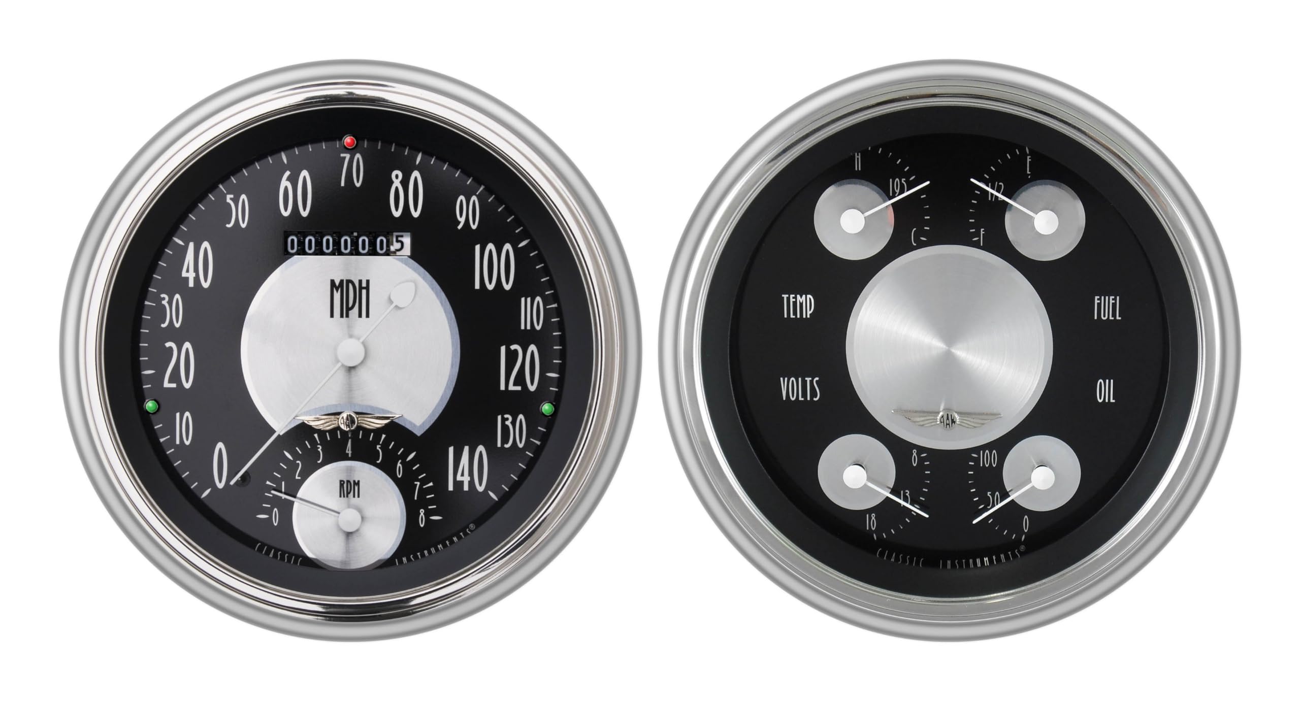 Classic Instruments 1951-1952 Chevy Car CH51AT62 All American Tradition 4 5/8" Speedometer with Built in Tach & Quad Gauge