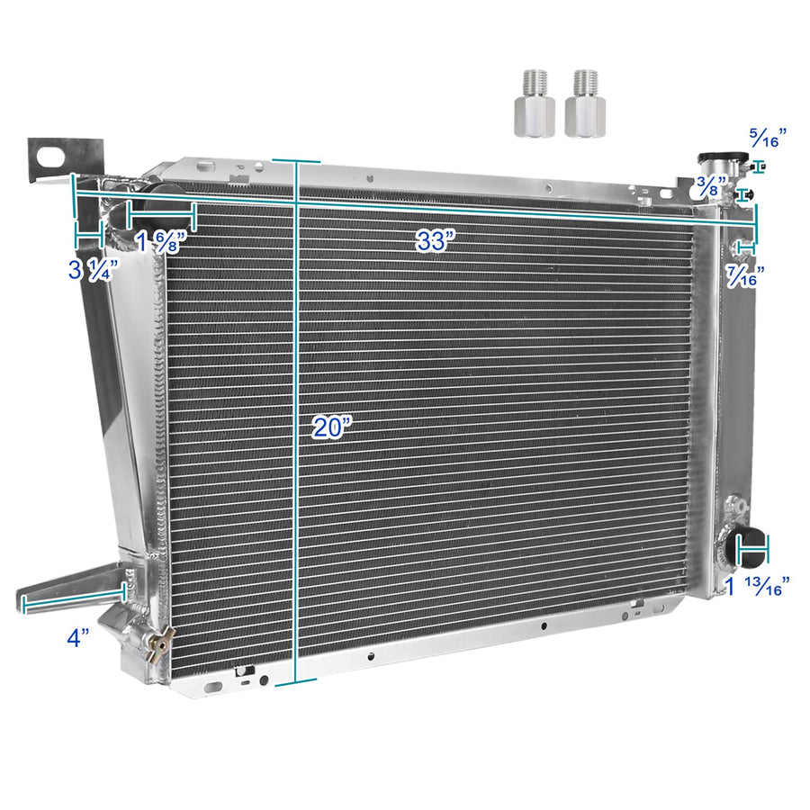 3 Row Core Spec-D Tuning Aluminum Cooling Racing Radiator Compatible with Ford F150 F250 F350 Bronco 1985-1996