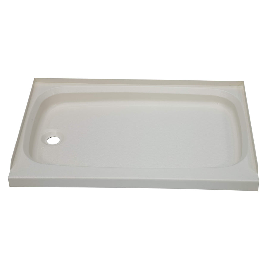 24" x 32" Lippert Replacement Parchment Shower Pan with Left Drain for RVs, Travel Trailers, 5th Wheels, and Motorhomes - 209490