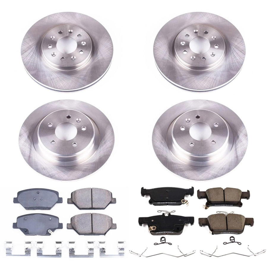 Power Stop KOE7556 Replacement Brake Kit-OE Front and Rear Brake Rotors & Ceramic Pads For Buick Envision 2016-2018 [Model Specific]