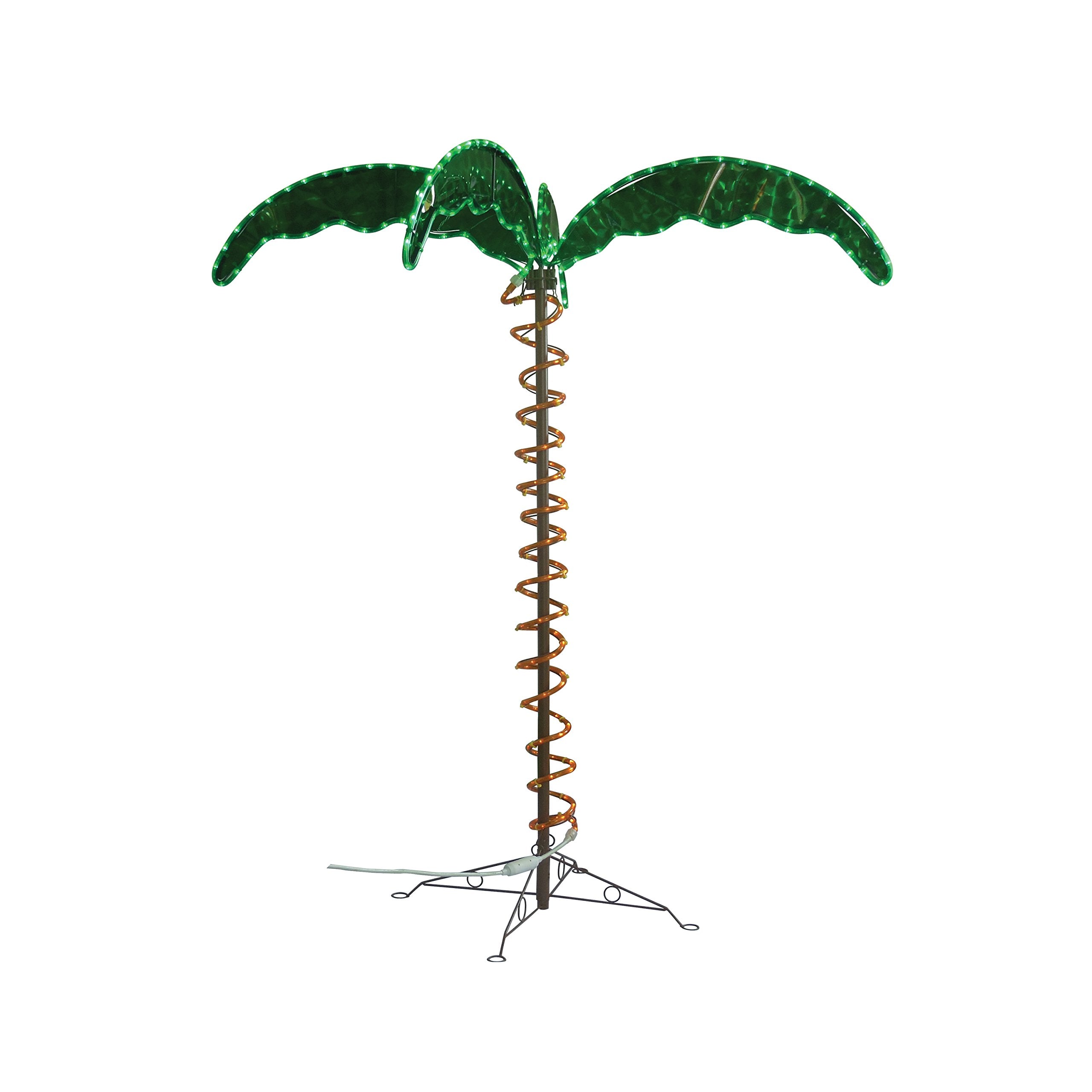 LongLife Green 4.5-Feet Decorative Lighted Palm Tree - Holographic Rope Light for Indoor and Outdoor Use