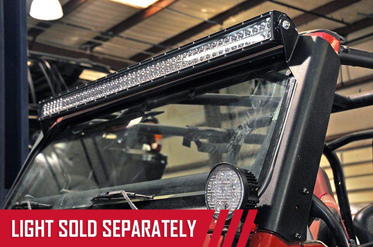 50" Rough Country LED Light Bar Upper Windshield Mounts for Jeep Wrangler TJ (1997-2006) - LED Bar Mounting Brackets, Pair