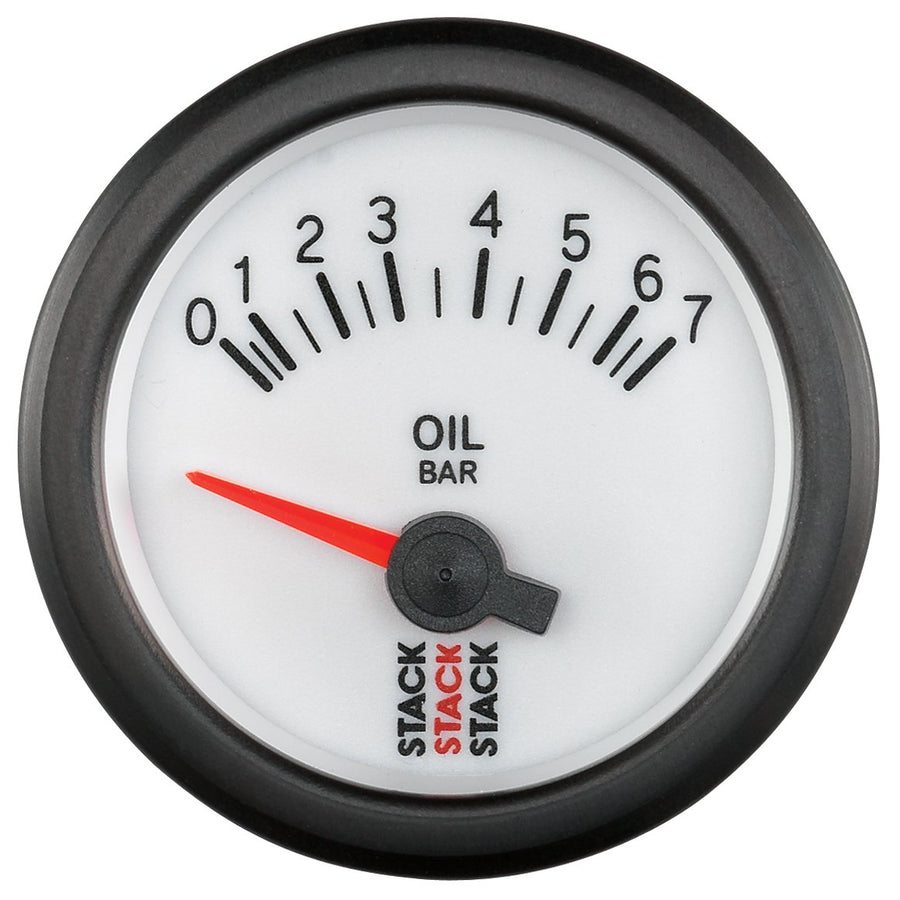 52mm Stack ST3251 White M10 Male 0-7 Bar Electric Oil Pressure Gauge