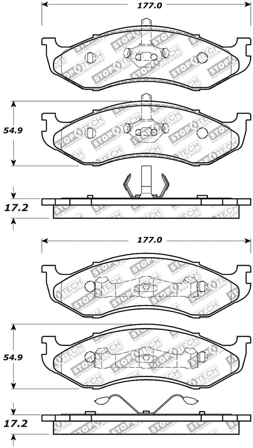Brake Pads StopTech 305.04770 with Hardware Street Select