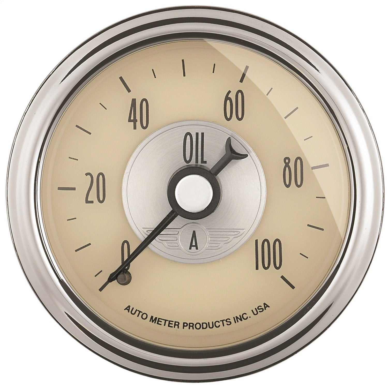 Auto Meter Prestige Antique Ivory 2021 2-1/16" 0-100 PSI Mechanical Oil Pressure Gauge
