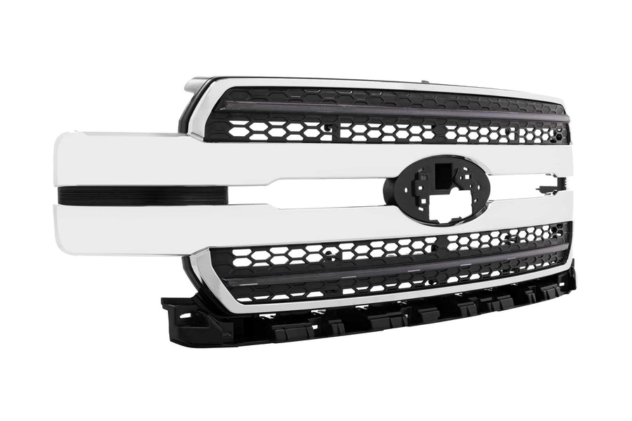 Ford F-150 18-20 Morimoto XBG LED DRL Grille, Plug and Play Chrome Grille with Amber LED DRL (XBG15)