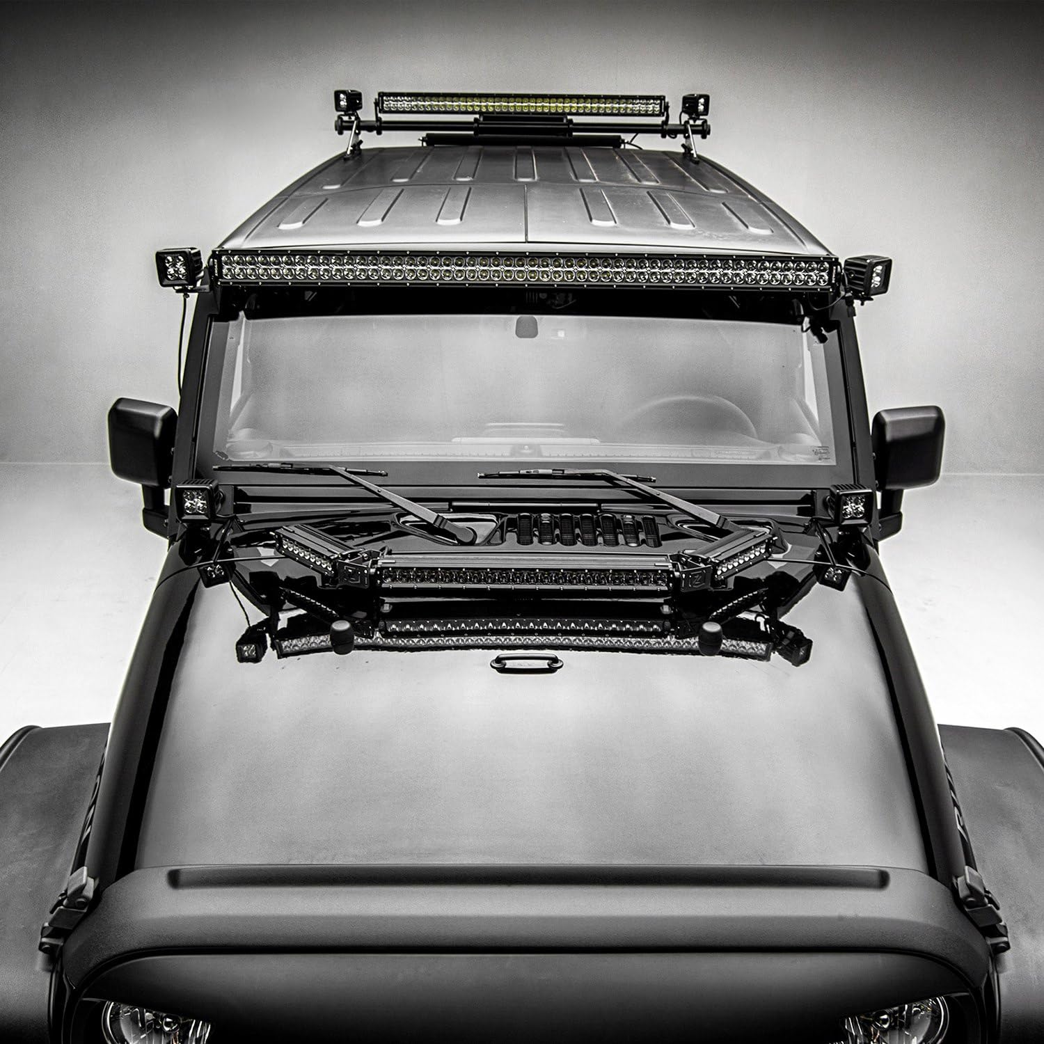 Offroad Light Bar ZROADZ Z374811-KIT-S Fits Jeep Wrangler, Black