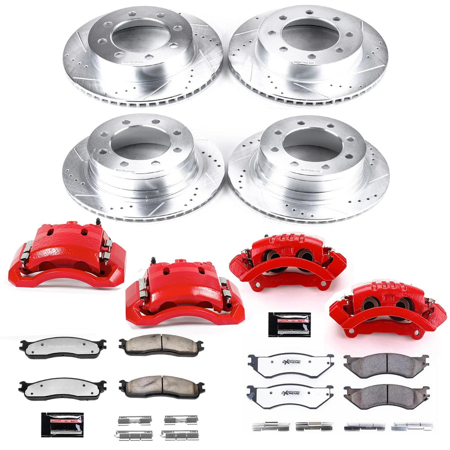 Power Stop Z23 Evolution Sport KC5457 1-Click Brake Kit with Powder Coated Calipers (Brake Pads, Drilled/Slotted Rotors)