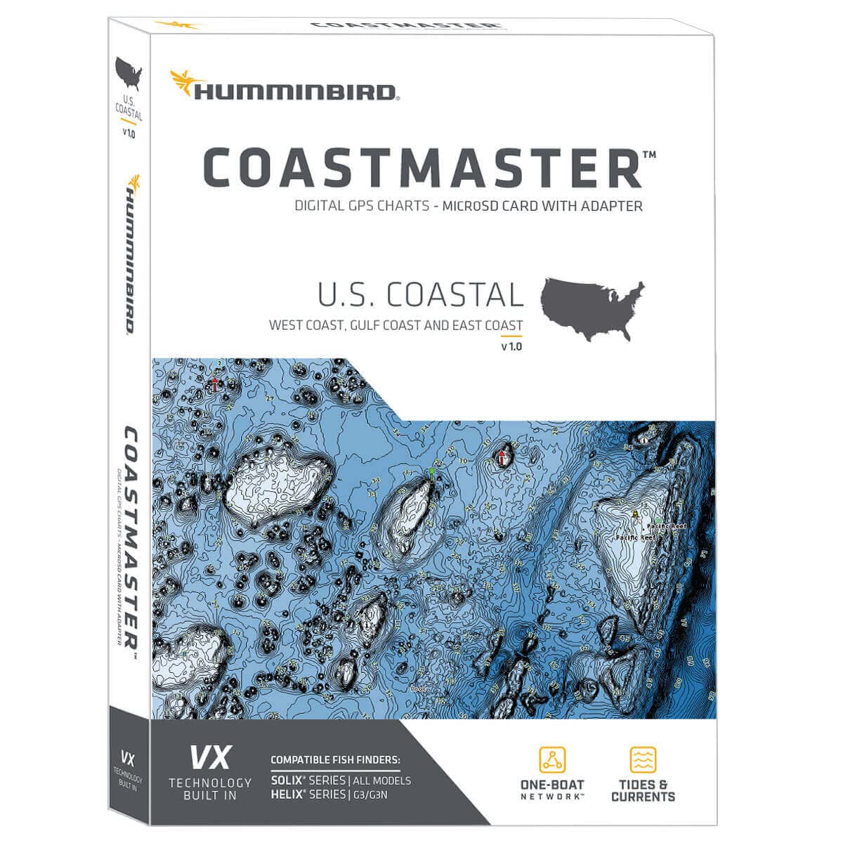 CoastMaster Humminbird U.S. Coastal V1 Map SD Card for Fish Finders