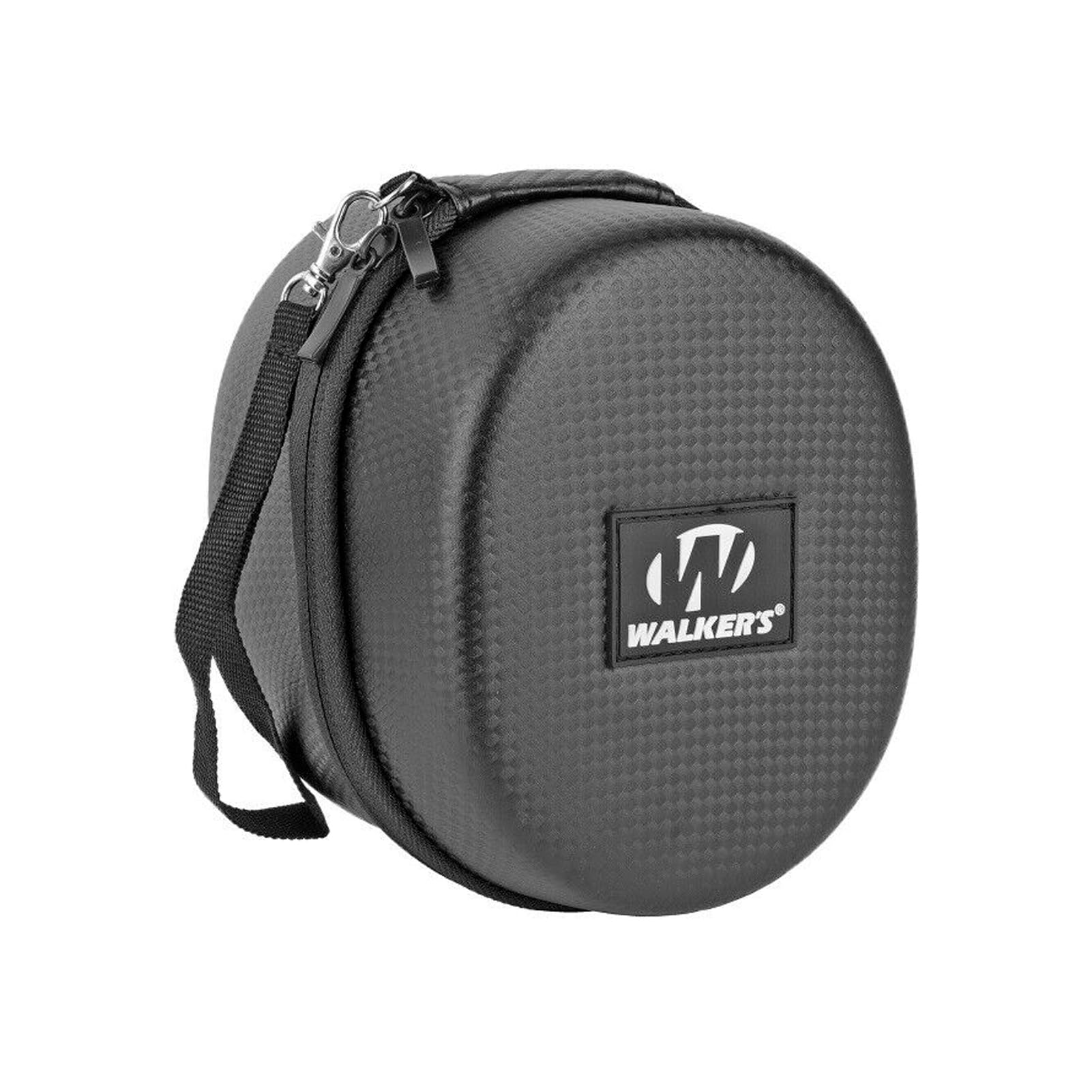 Protective Case Walker's Muff | Weather-Resistant Durable Shockproof Dustproof EVA Carbon Finish Hunting Range Shooting Earmuff Carrying Case, Nylon Lanyard