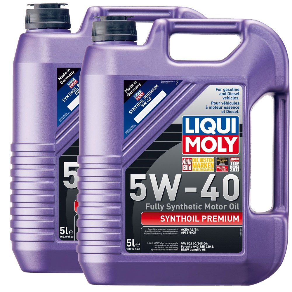 5W-40 Liqui Moly 2041 Premium Synthetic Motor Oil 5 Liter (2 Pack)