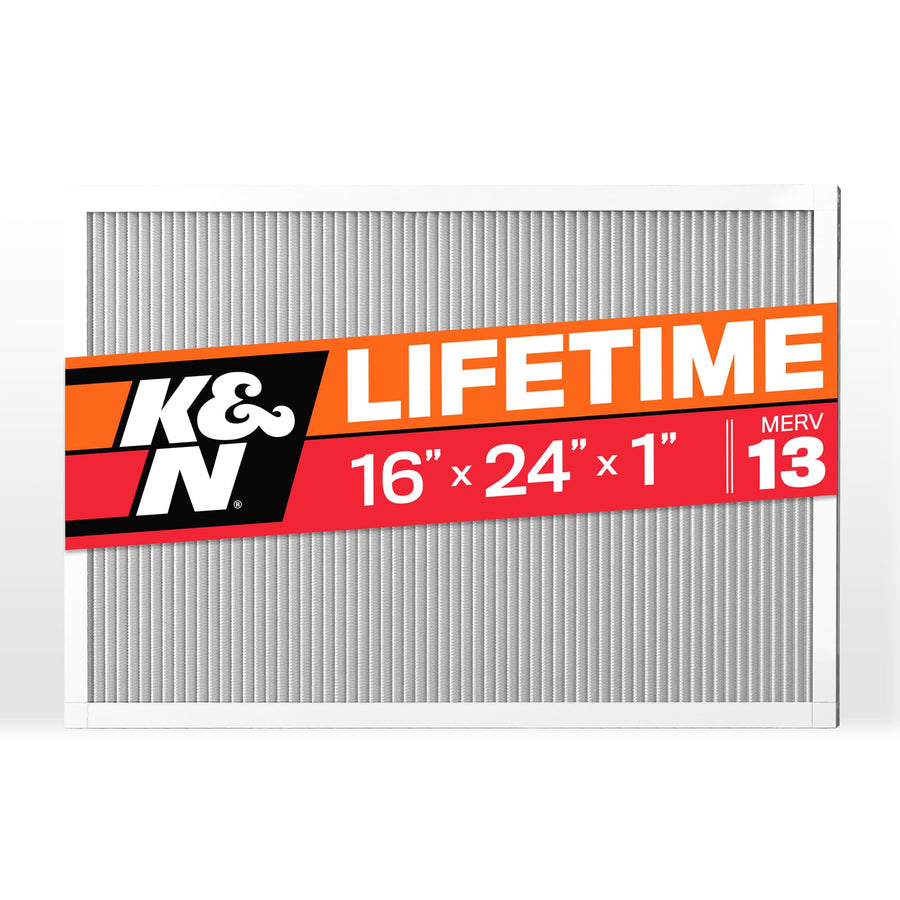 K&N HVAC Furnace Air Filter 16X24X1, Lasts a Lifetime, Washable, Merv 13, the Last Filter You Will Ever Buy, Breathe Safely at Home or in the Office, HVC-13-11624
