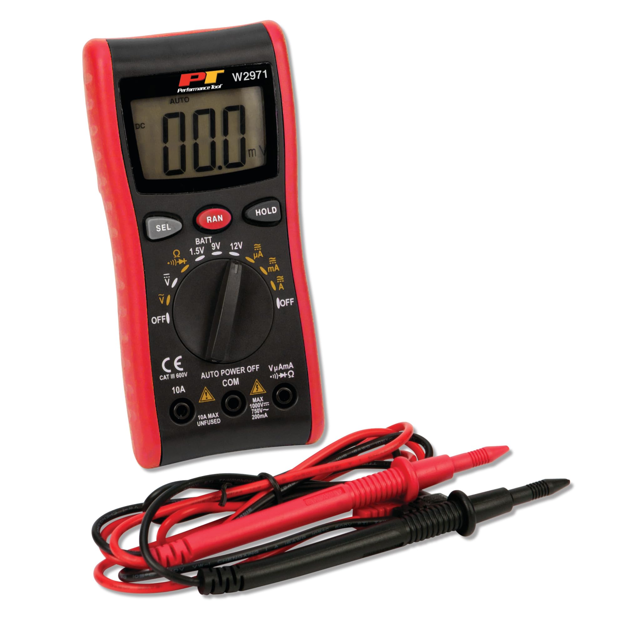 Digital Multimeter Performance Tool W2971, Volt Amp Ohm Meter with Diode and Continuity Test