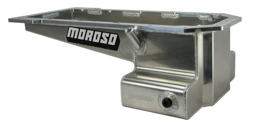 Moroso Aluminum Wet Sump Oil Pan 21161, Fits Gen 3 5.7/6.1/6.4 Mopar Chrysler Hemi, Front Sump w/Road Race Baffle