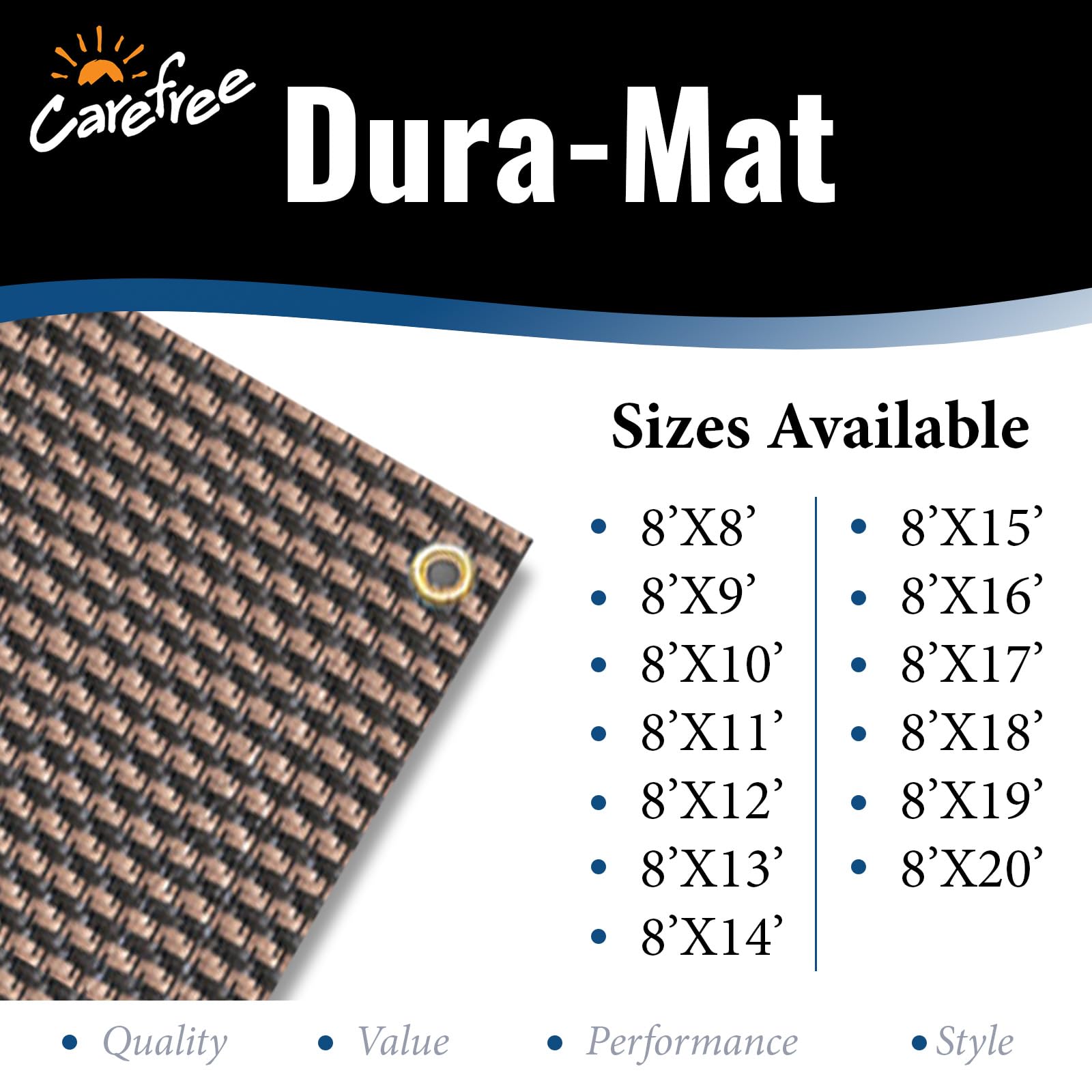 Brown Carefree 181072 8' x 10' Dura-Mat