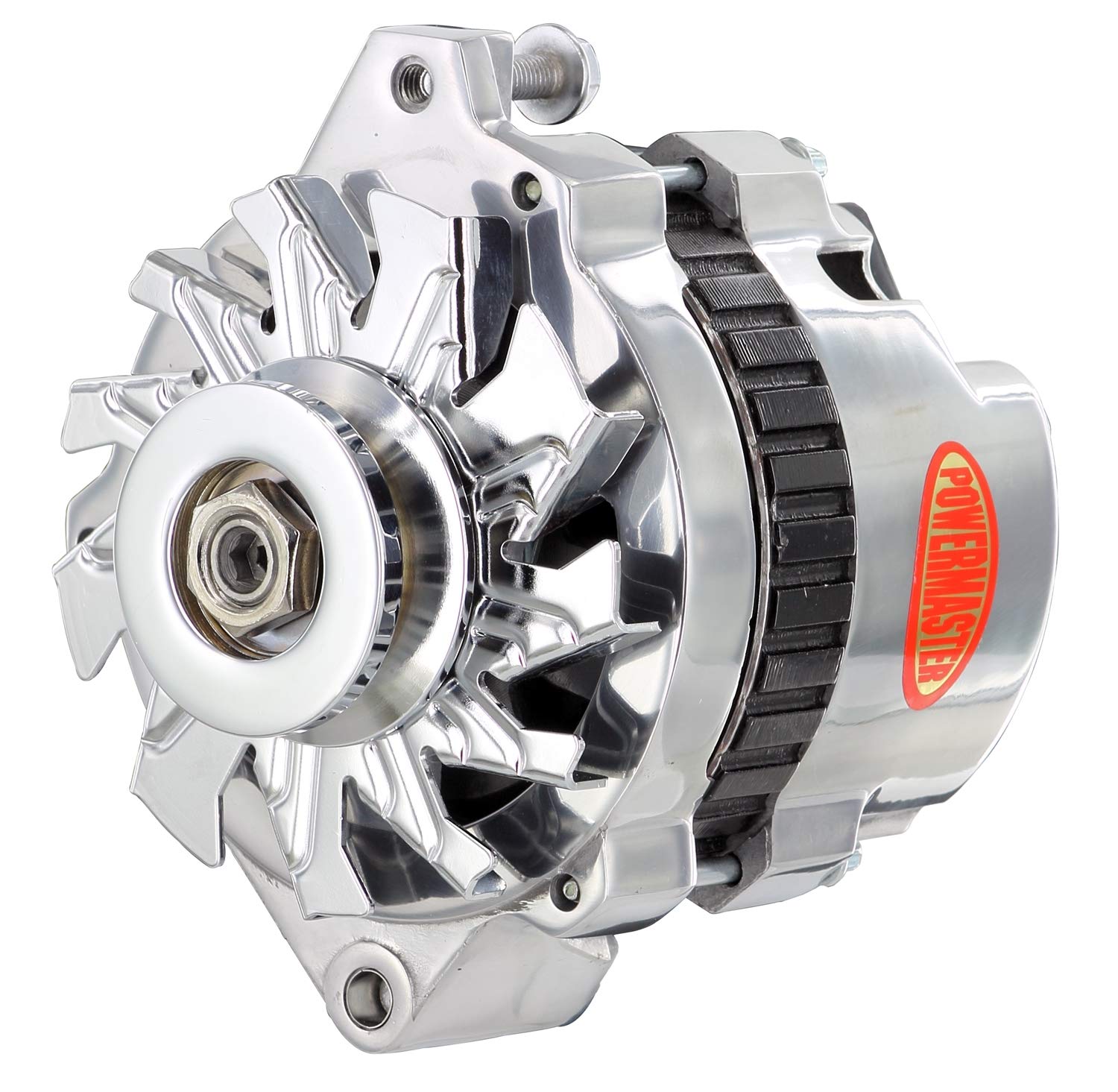 Alt GM CS130 Powermaster Polish 105A 1V Pulley Str MTG 6.14" Side BAT Post 1-Wire or OE Hookup