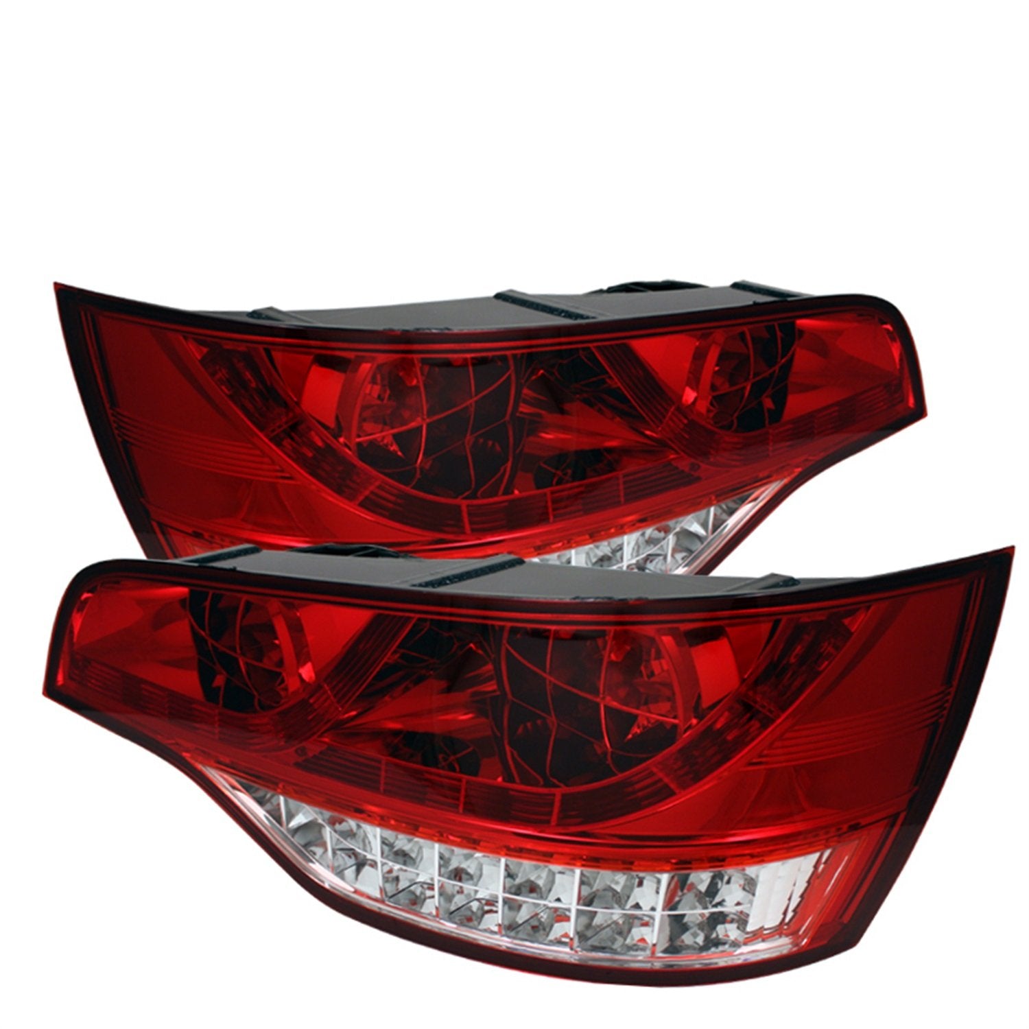 Audi Q7 07-09 Spyder LED Tail Lights - Red Clear