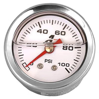 Fuel Pressure Gauge Aeromotive 15633 0-100 PSI, 1/8" NPT, Liquid Filled, 1.5'' Diameter Dial