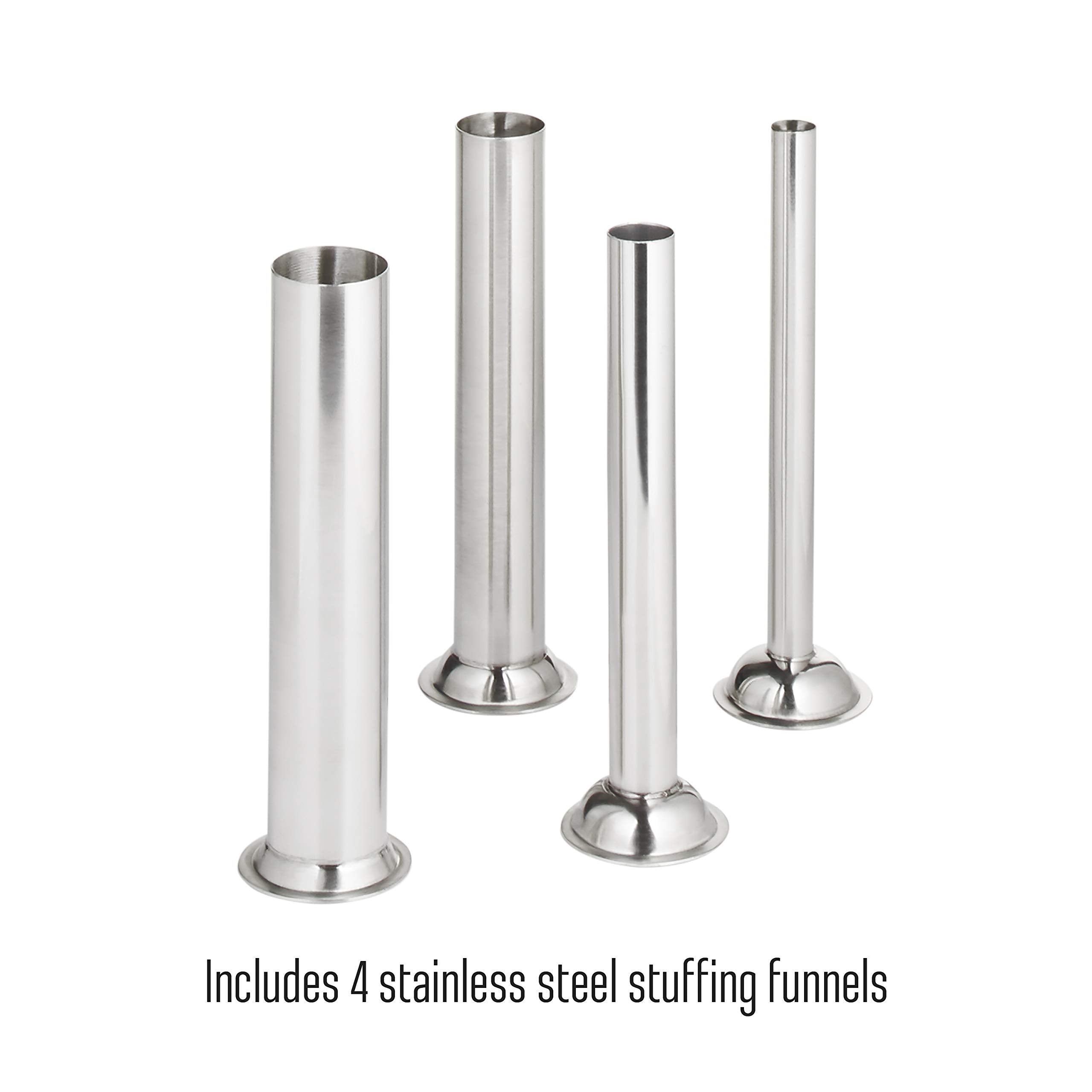 Stainless Steel Weston Vertical Sausage Stuffer, Includes Funnels, 15 lbs Capacity, Silver (86-1501-W)