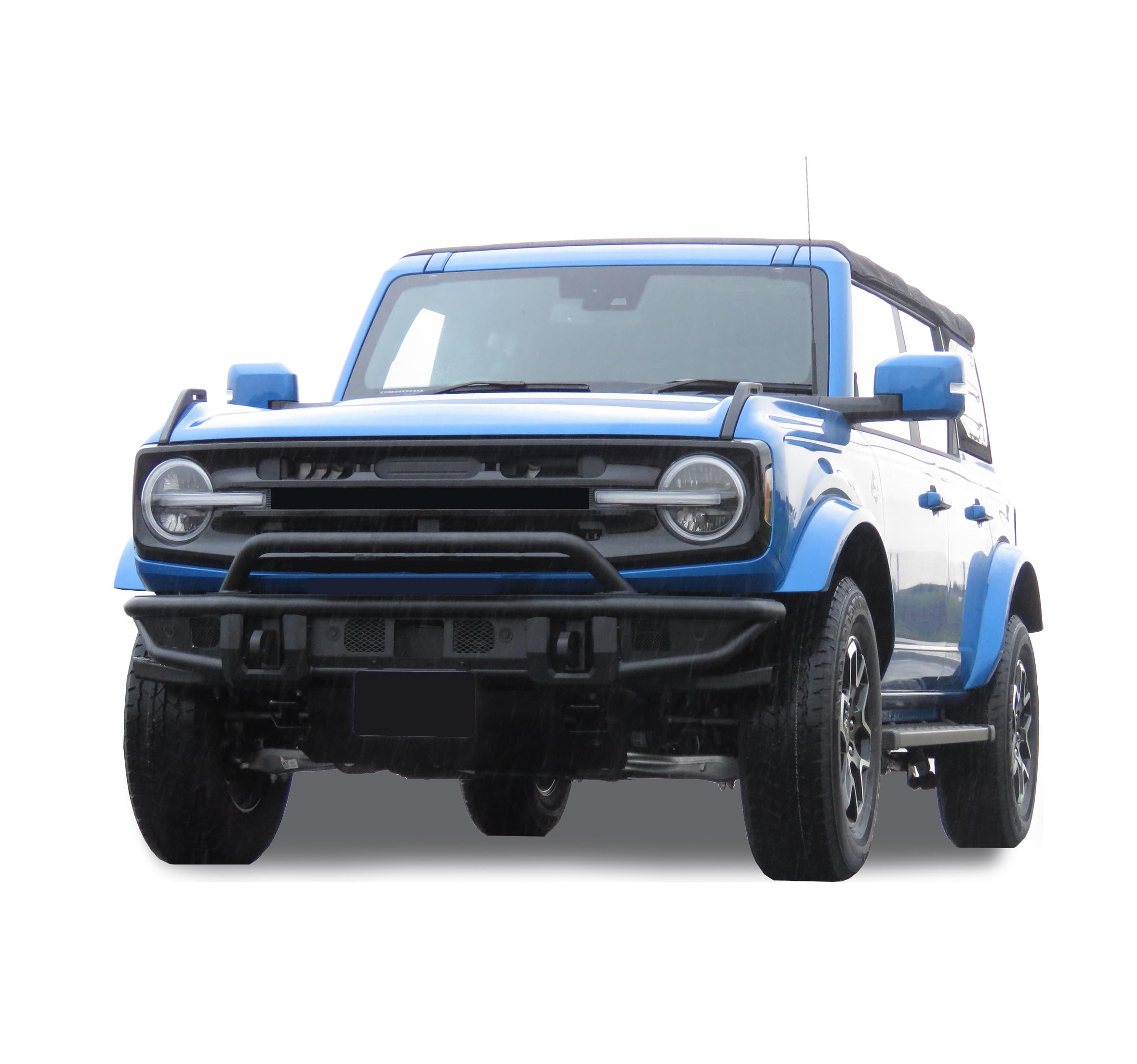Armour Black Horse Tubular Light Duty Front Bumper Matte Black Compatible with 2021-2024 Ford Bronco-AFB-FB22LD
