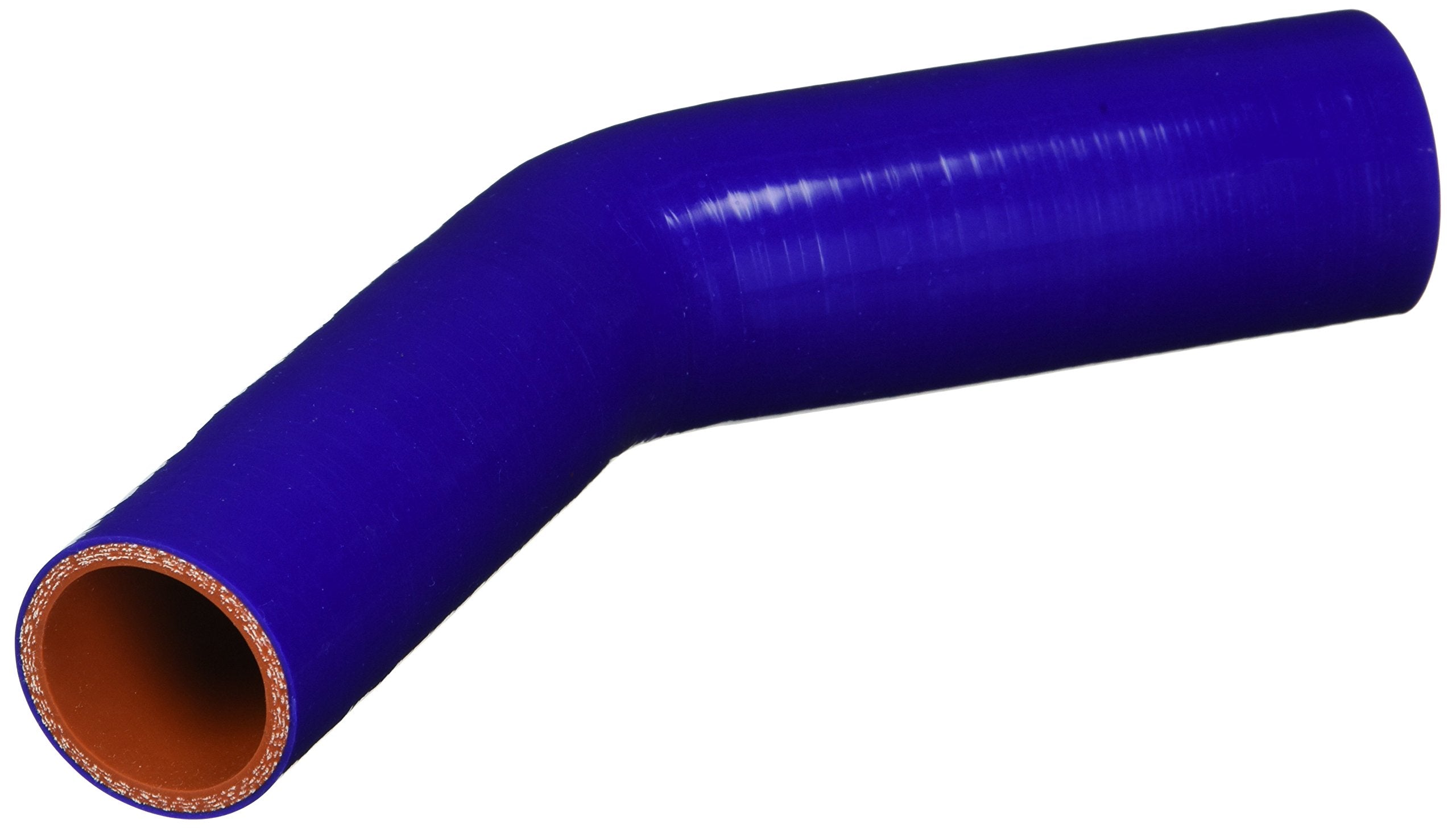 HPS Silicone High Temperature HTSER45-150-175-BLUE 4-ply Reinforced 45 degree Elbow Reducer Coupler Hose, 75 PSI Maximum Pressure, 4" Leg Length on each side, 1-1/2" > 1-3/4" ID, Blue