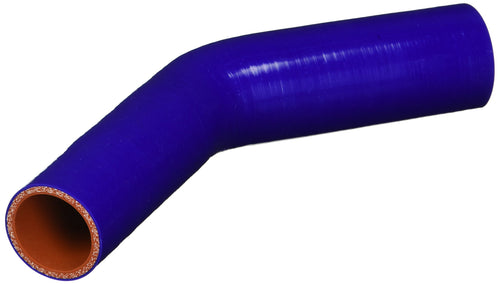 HPS Silicone High Temperature HTSER45-150-175-BLUE 4-ply Reinforced 45 degree Elbow Reducer Coupler Hose, 75 PSI Maximum Pressure, 4" Leg Length on each side, 1-1/2" > 1-3/4" ID, Blue