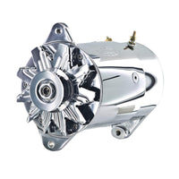 PowerGEN Powermaster GM Chrome Long 90A 12V w/Lamp Term w/Pulley for 3/8" Belt