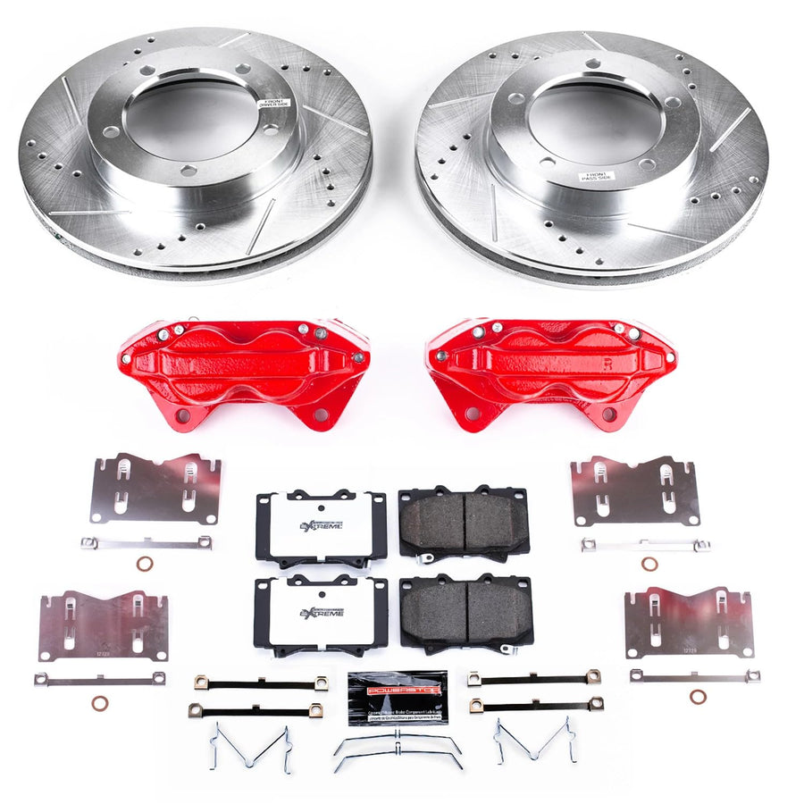 Power Stop KC1132-36 Z36 Front Caliper Kit-Rotors, Carbon-Fiber Ceramic Brake Pads, Calipers For Lexus LX470 1998-2002, Toyota Land Cruiser 1998-2002 [Model Specific]