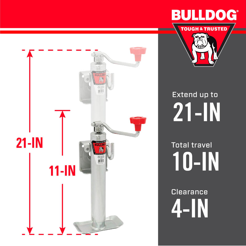 154107 BULLDOG Trailer Jack,Black,Silver,Red