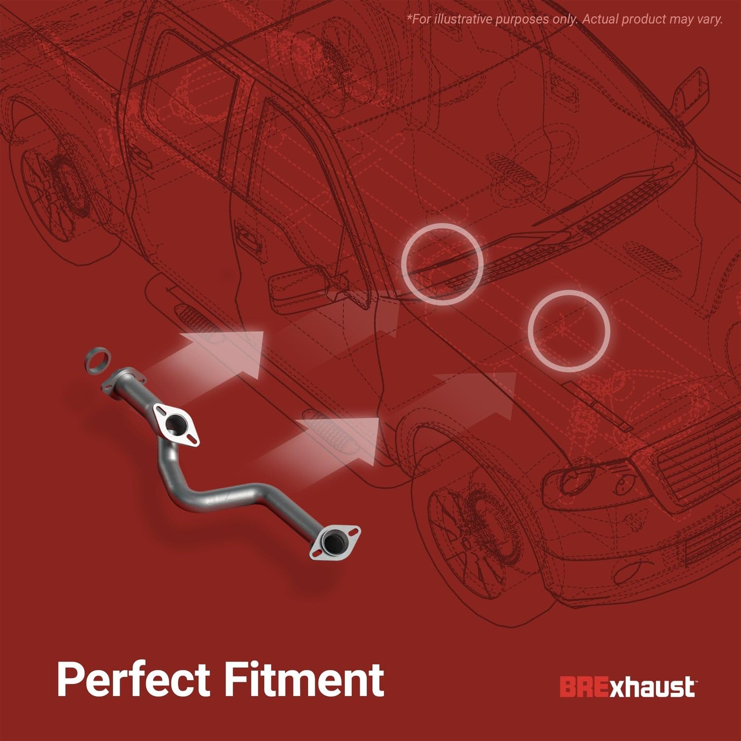 Replacement Front Pipe Kit BRExhaust 107-0201: Direct-Fit, Compatible with 05-10 Tucson, Sportage 2.0L