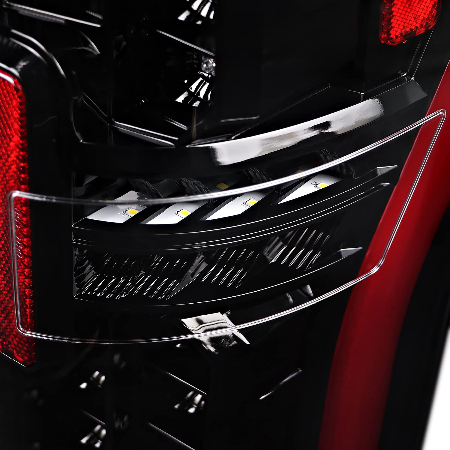 Pearl Black SPEC-D TUNING LED Tail Lights w/Red LED Tube Compatible with 2017-2019 Ford F250/350/450/550, Left + Right Pair Tail Lamp Assembly