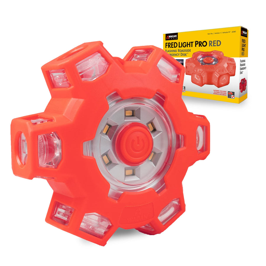 Wagan FRED PRO EL4340 Flashing Roadside Emergency Disc LED Flare 6 Flash Modes for Roadside Security, Warning Flashing with Magnet and Hook for Vehicles and Boats